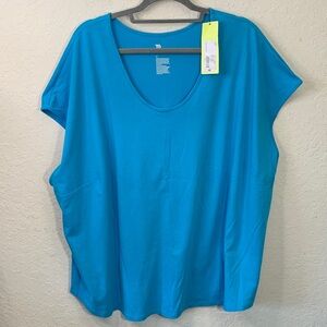 NWT All in Motion Vibrant Blue cap Sleeve Tee